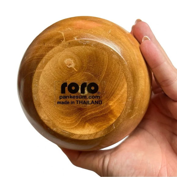 Roro Handcarved Glossy Natural Mango Wood Teardrop Carafe Shaped Vase 12” - Picture 5 of 7